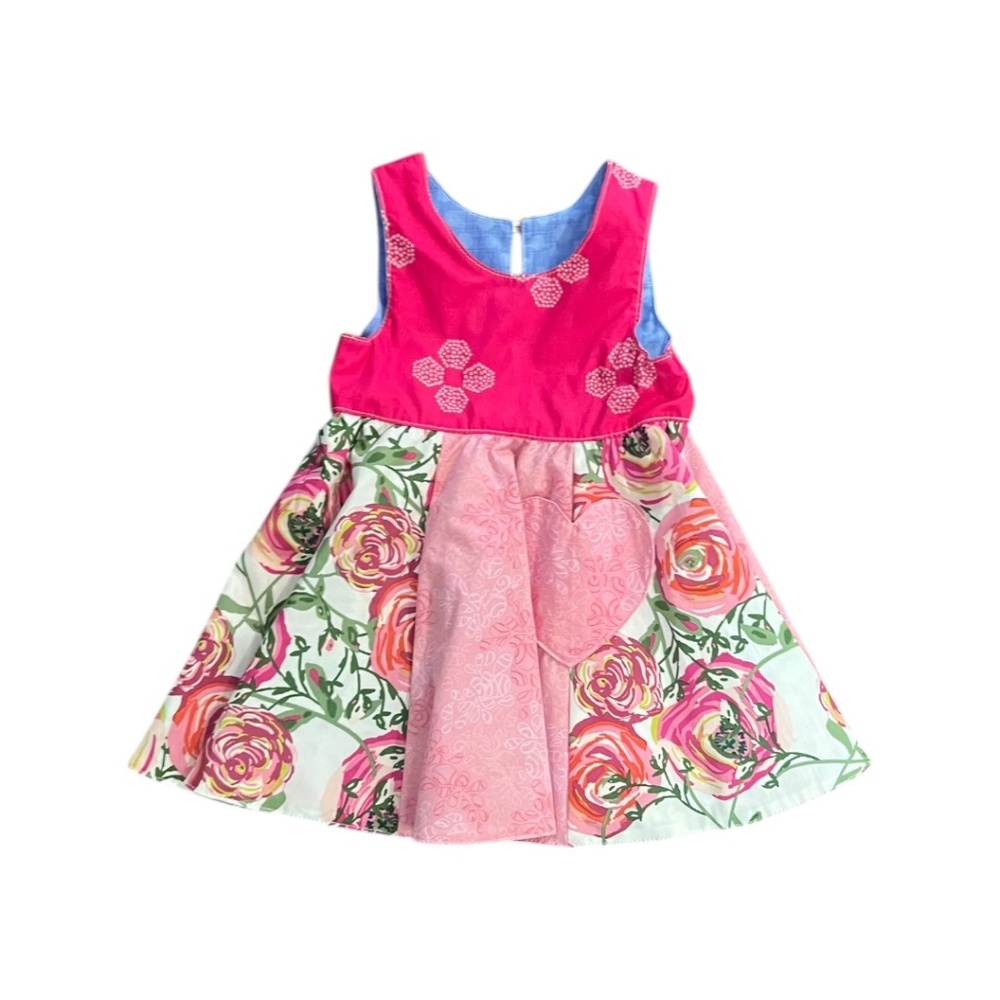 Boutique Handmade Reversible Baby Dress & Hat Set 12-18M Floral - Picture 2 of 9